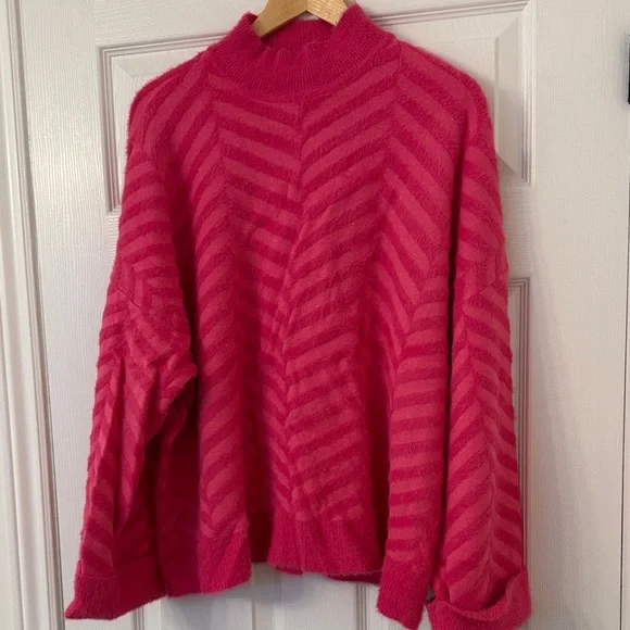 Pink Chevron Women's Sweater - Picture 3 of 3